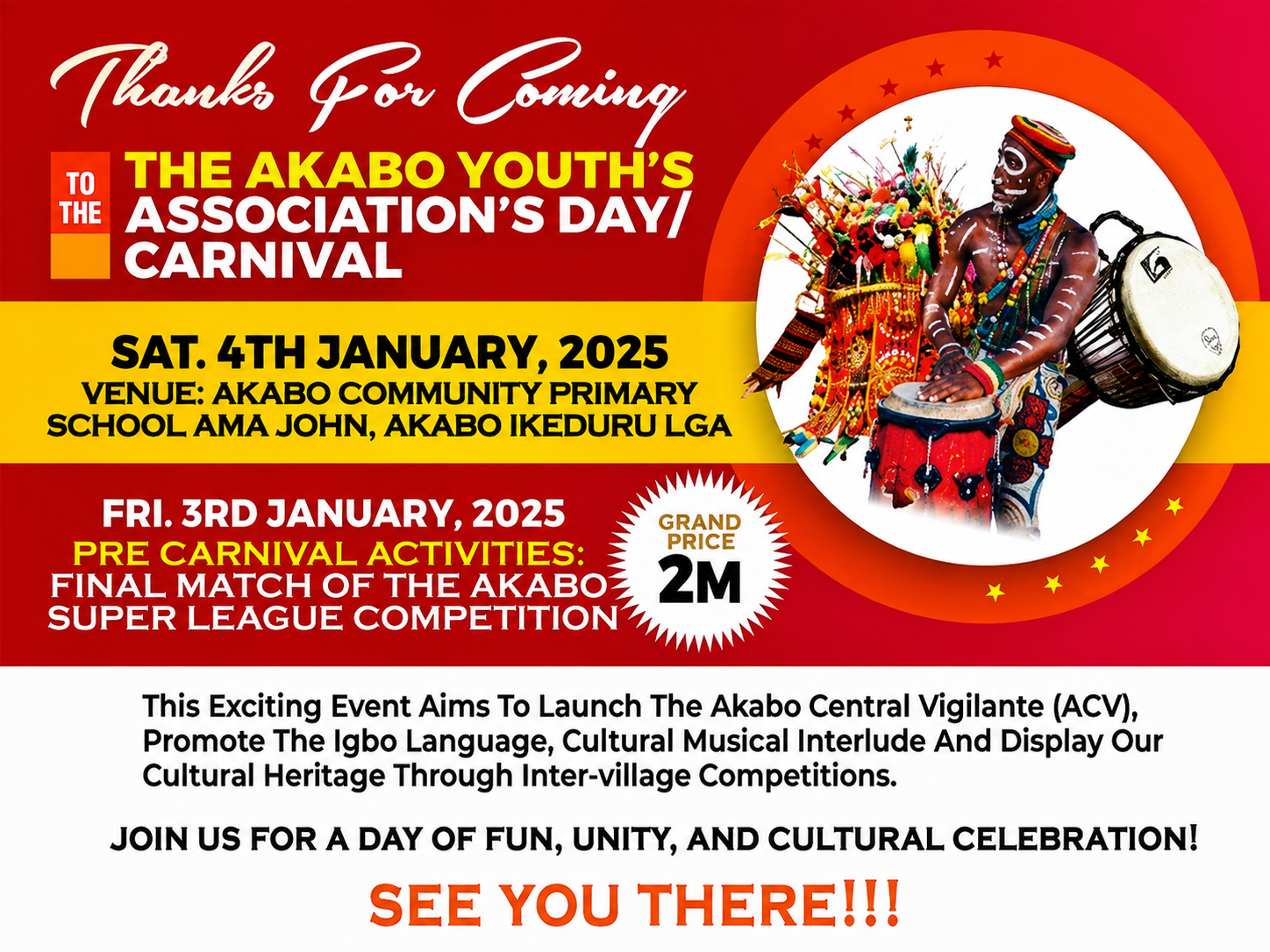Akabo Youth Association Day and Carnival flyer