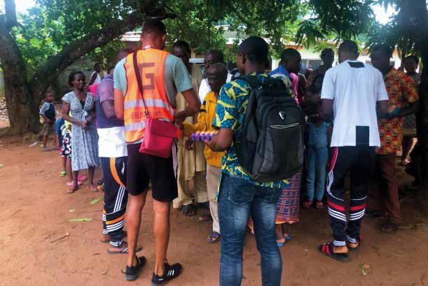 Community members gathered during South-East food-security distribution
